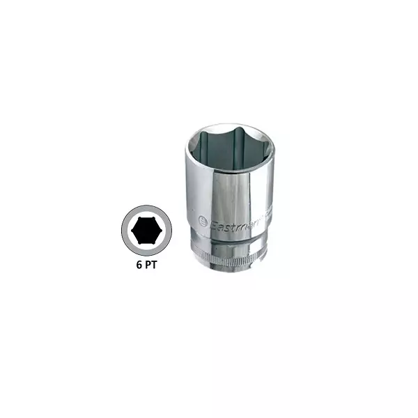Eastman 1/2 Inch Drive Bi-Hex Socket 22 mm E-2201B