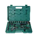 Eastman 24-Piece Socket Set, 1/2 Inch Sq Drive, Chrome Vanadium Steel, Metal Tool Box - E-2202-BM