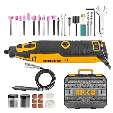 INGCO Mini Grinder Kit - 130W, 6 Adjustable Speeds