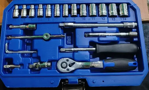Eastman E-2260 46-Piece 1/4" SQ Socket Set with Mirror Finish
