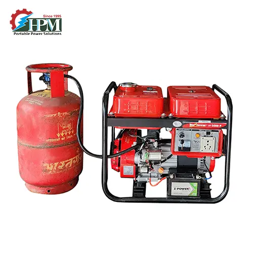 3 KVA Himalayan Portable Generator, Model HP-3500E-LPG, Petrol & LPG RUN, Recoil & Self Start